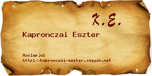 Kapronczai Eszter névjegykártya
