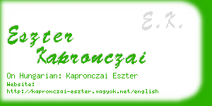 eszter kapronczai business card